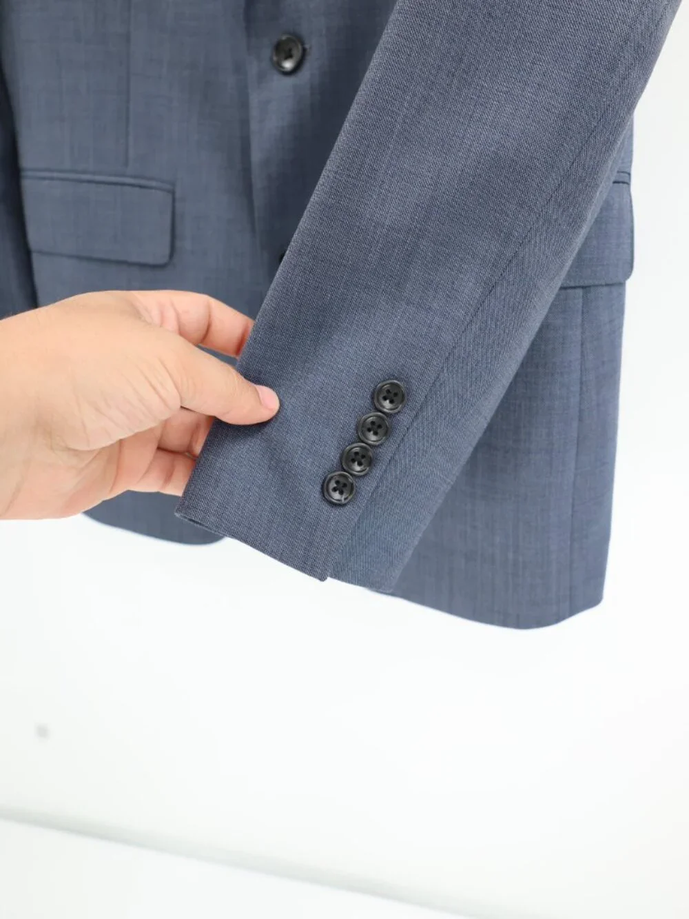 Bonobos Sport Coat Men 38R Wool blend stretch Slim Fit Two Button blue sharkskin